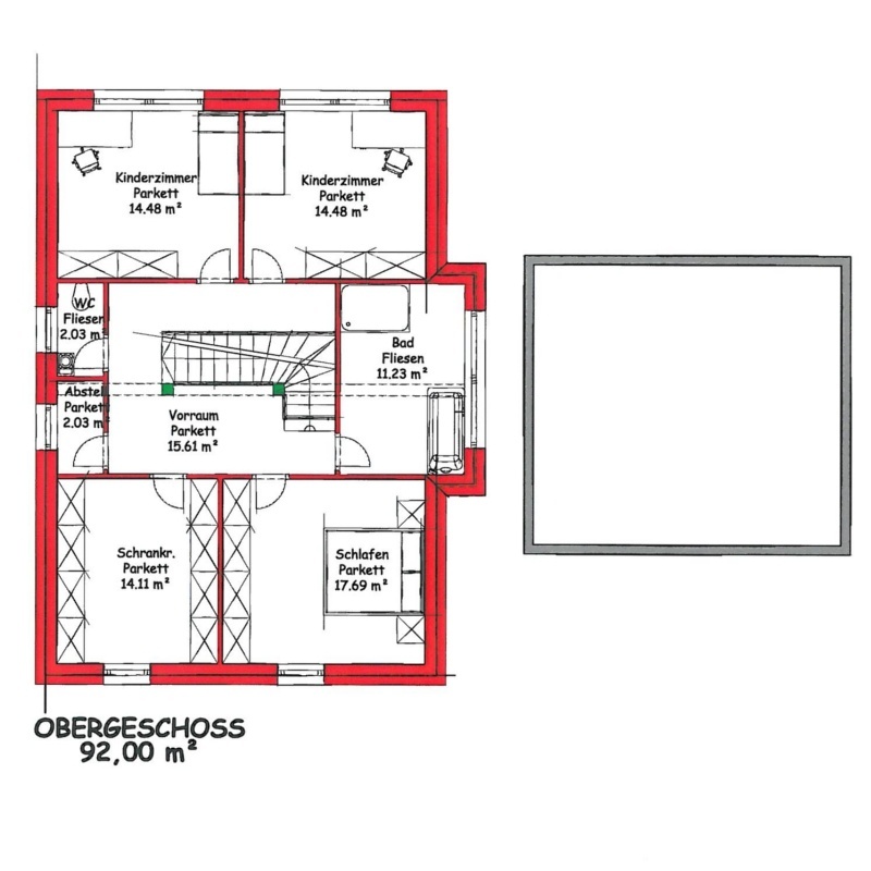 Plan Obergeschoss